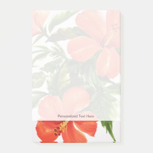 Bloco De Notas Hibiscus vermelho quente (Frente)
