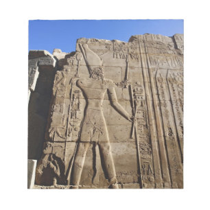 Bloco De Notas Hieróglifos antigos na parede, Templo de Karnak,
