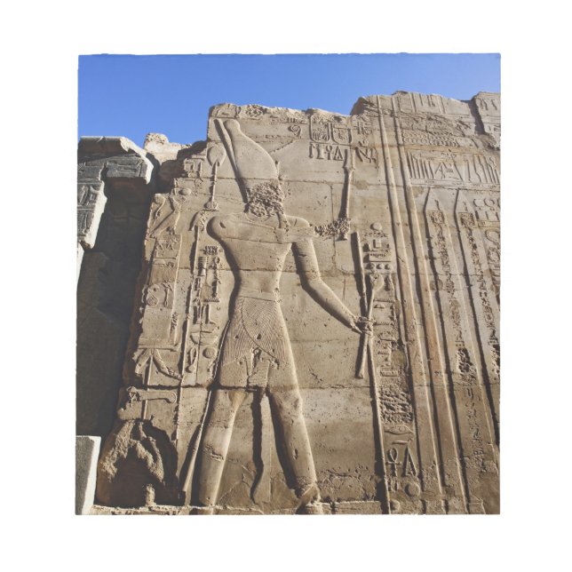 Bloco De Notas Hieróglifos antigos na parede, Templo de Karnak, (Frente)