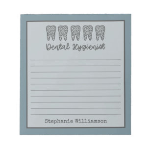 Bloco De Notas Higienista Dentária Personalizada   Dentista RDH