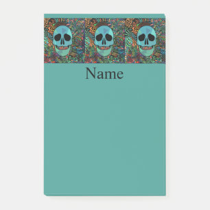 Bloco De Notas Hippie Halloween Caveira Thunder_Cove