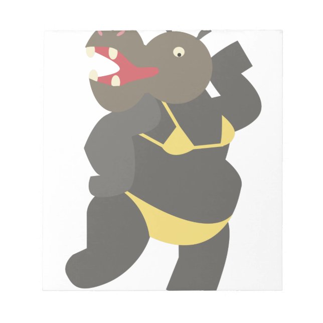 Bloco De Notas Hippo Em Bikini (Frente)