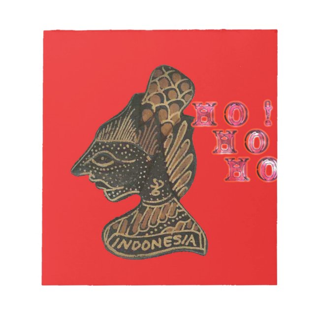 Bloco De Notas Ho Ho! Feliz Natal Indonésia, design bonitinho (Frente)