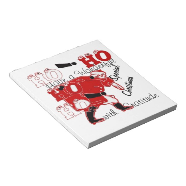 Bloco De Notas HOHOHO tem um maravilhoso Natal com gratidão (Inclinado)