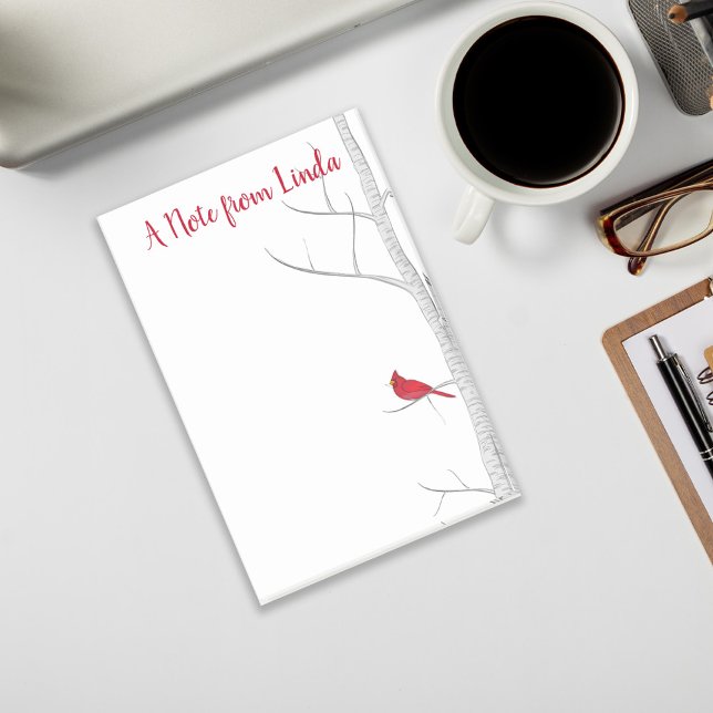 Bloco De Notas Holiday Winter Red Cardinal Rustic Nature Personal (Criador carregado)