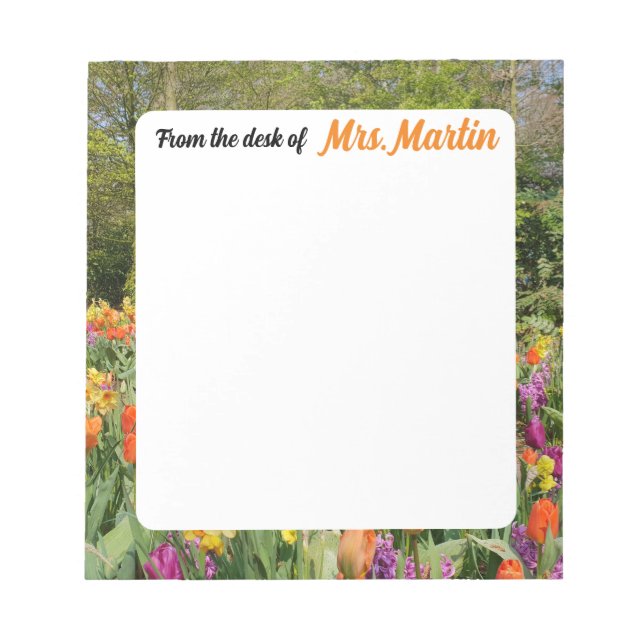 Bloco De Notas Holland Tulip Garden Teacher Notepad (Frente)