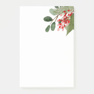 Bloco De Notas Holly Deixa Red Berry Holiday Watercolor