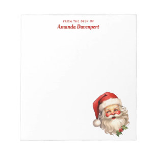 Bloco De Notas Holly Jolly Santa Claus Retro Natal