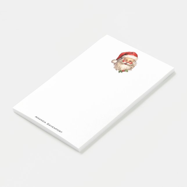 Bloco De Notas Holly Jolly Santa Claus Retro Style (Inclinado)