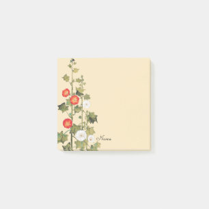 Bloco De Notas Hollyhock Flowers Arte Posta-A Nota Pessoal
