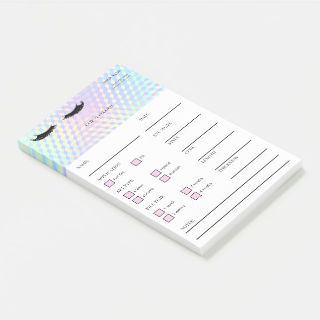 Bloco De Notas Holographic Lash Client  Post-it® Notes (Inclinado)