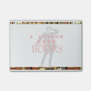 Bloco De Notas Homem - Não Posso Viver Sem Livros Poste-it® Not