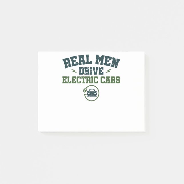 Bloco De Notas Homens Reais Dirigem Automóveis Elétricos (Frente)