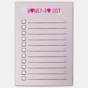 Bloco De Notas Honey Do List Pink Hearklist Wife Husband