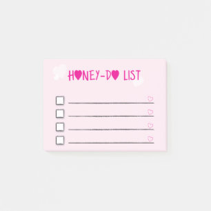 Bloco De Notas Honey Do List Pink Hearklist Wife Husband