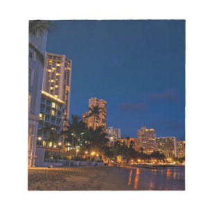Bloco De Notas Honolulu, Oahu, Havaí. Exposição noturna