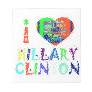 Bloco De Notas Hope Vote Azul Reflexo Adorável Incrível Hillary