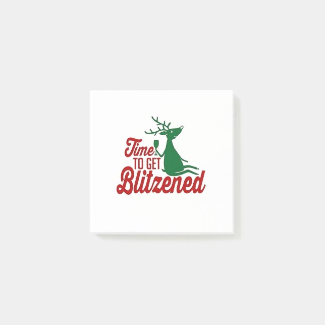 Bloco De Notas Hora de ficar bêbado no Natal Rena  (Frente)