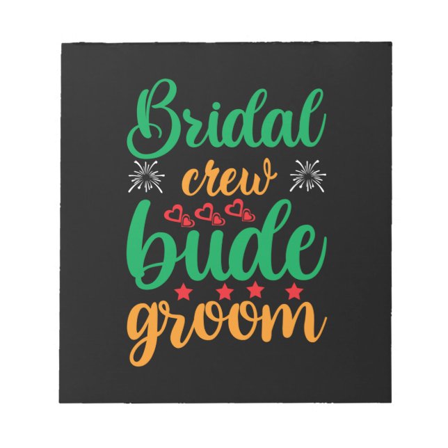 Bloco De Notas Horário da Tripulação Bridal (Frente)