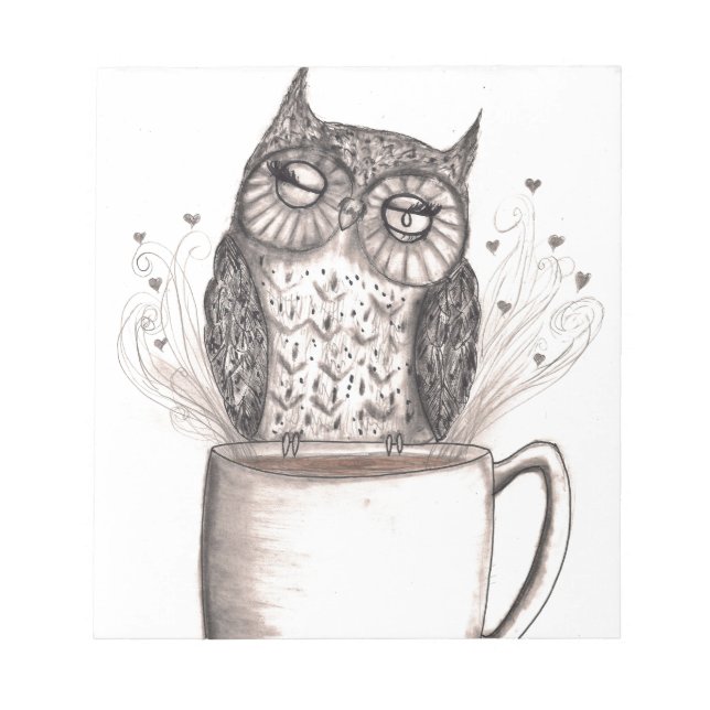 Bloco De Notas Horário do Café Owl (Frente)