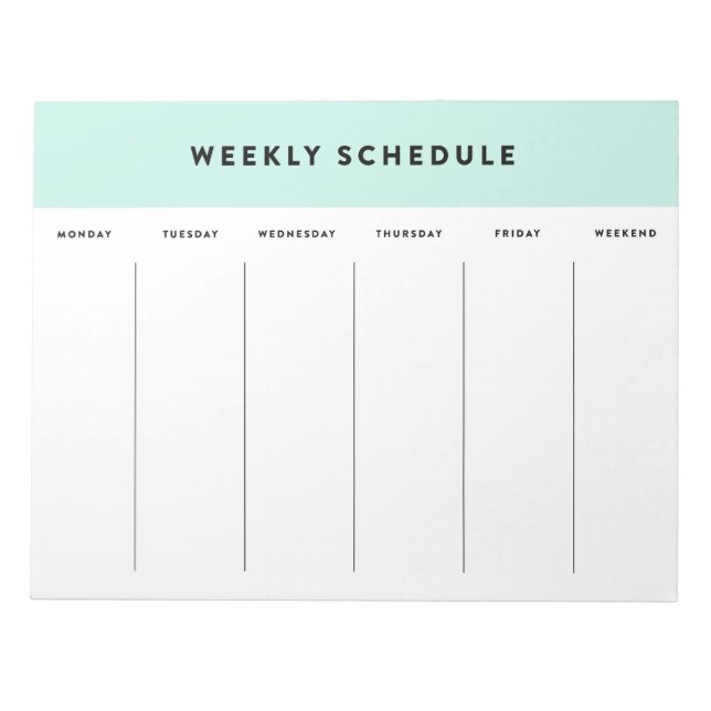 Bloco De Notas Horário Semanal Azul (Frente)