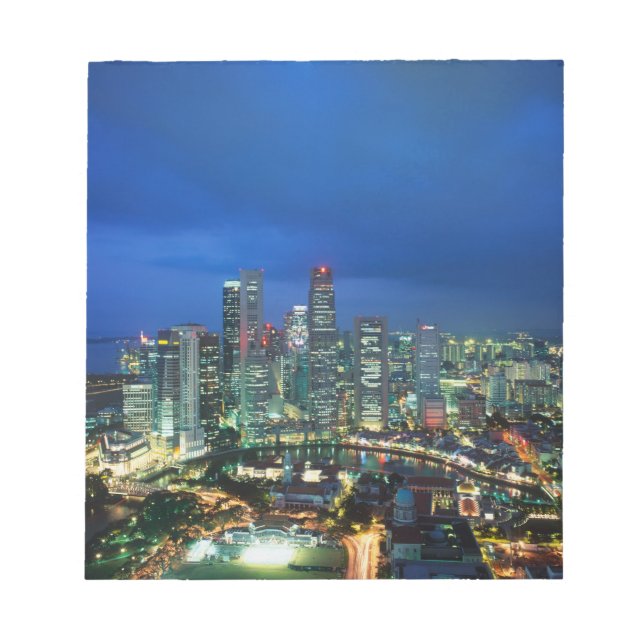 Bloco De Notas Horizonte de Singapura à noite, Singapura (Frente)