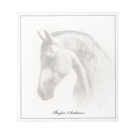 Bloco De Notas Horse Equestrian Lusitano Elegant Custom Name