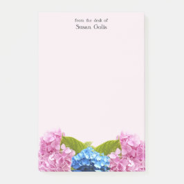 Bloco De Notas Hortênsia Rosa Floral para Escritório em Casa
