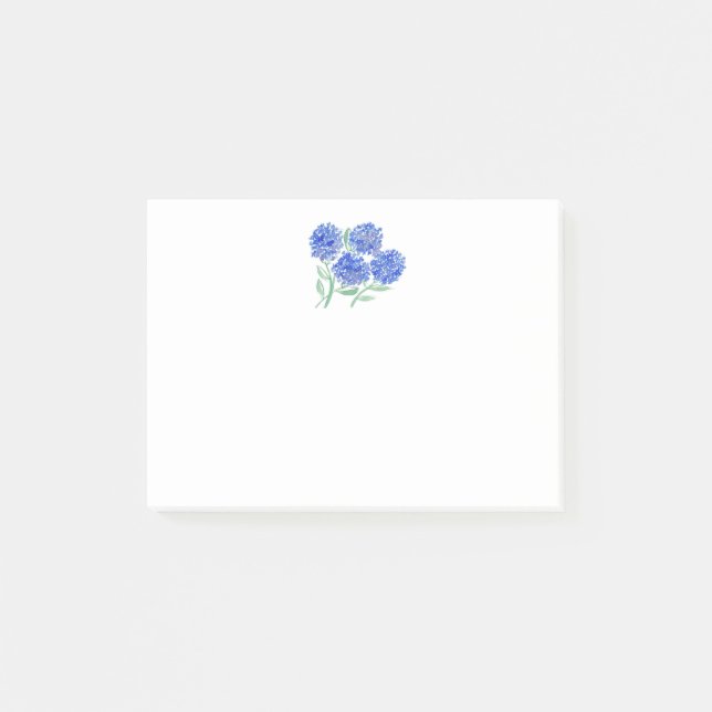 Bloco De Notas Hortênsias em Aquarela (Frente)