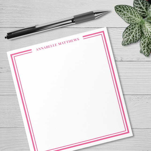 Bloco De Notas Hot Pink Monogram (Hot Pink Monogram Notepad)