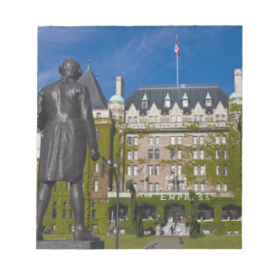 Bloco De Notas Hotel Empress e estátua do Capitão James Cook,