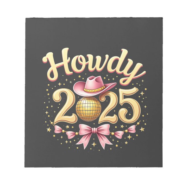 Bloco De Notas Howdy 2025 Ano Novo Eve Cowboy Ocidental (Frente)