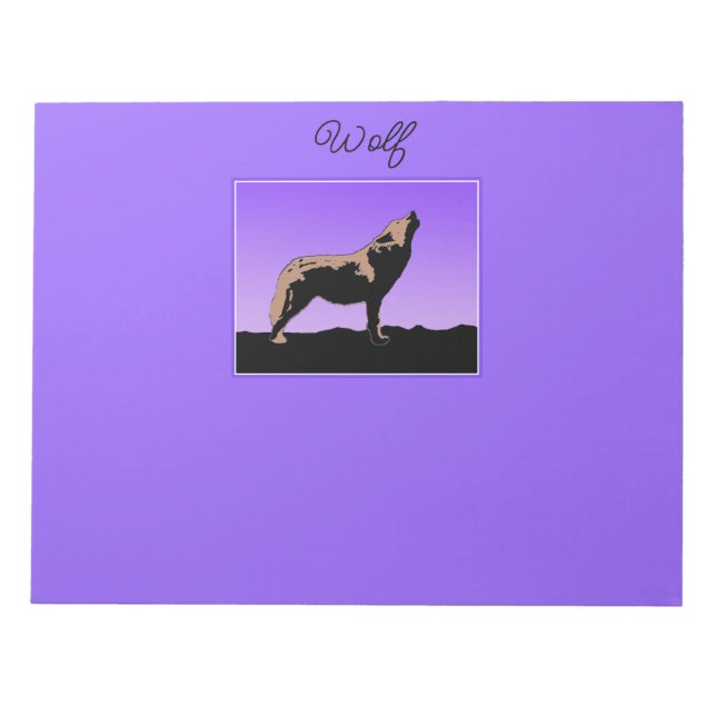 Bloco De Notas Howling Wolf at Sunset - Arte original sobre a vid (Frente)