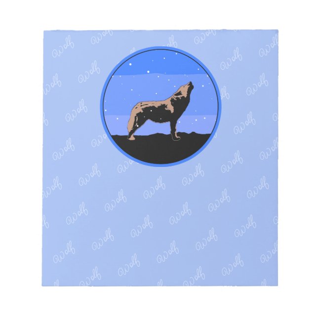 Bloco De Notas Howling Wolf no inverno - Arte original sobre a vi (Frente)