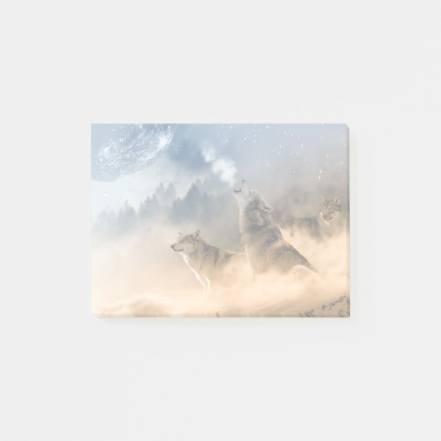 Bloco De Notas Howling Wolves Nature Photo (Frente)