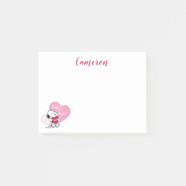 Bloco De Notas Hugs & Kisses de Snoopy (Frente)