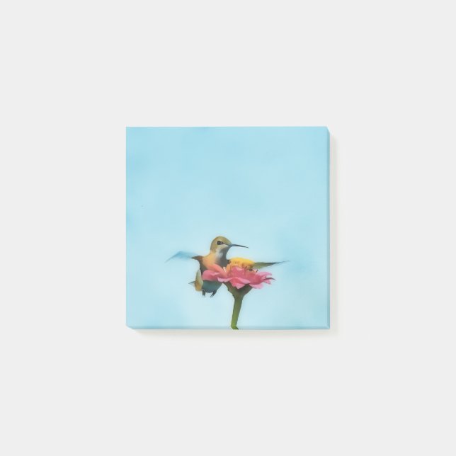 Bloco De Notas Hummingbird Bird Art Natureza Posta Nota Pad (Frente)