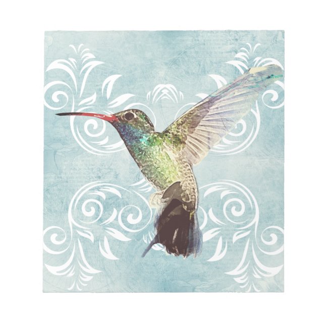 Bloco De Notas Hummingbird com fundo florescente (Frente)