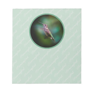 Bloco De Notas Hummingbird com garganta de rubi - Fotografia orig