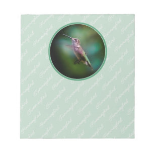 Bloco De Notas Hummingbird com garganta de rubi - Fotografia orig