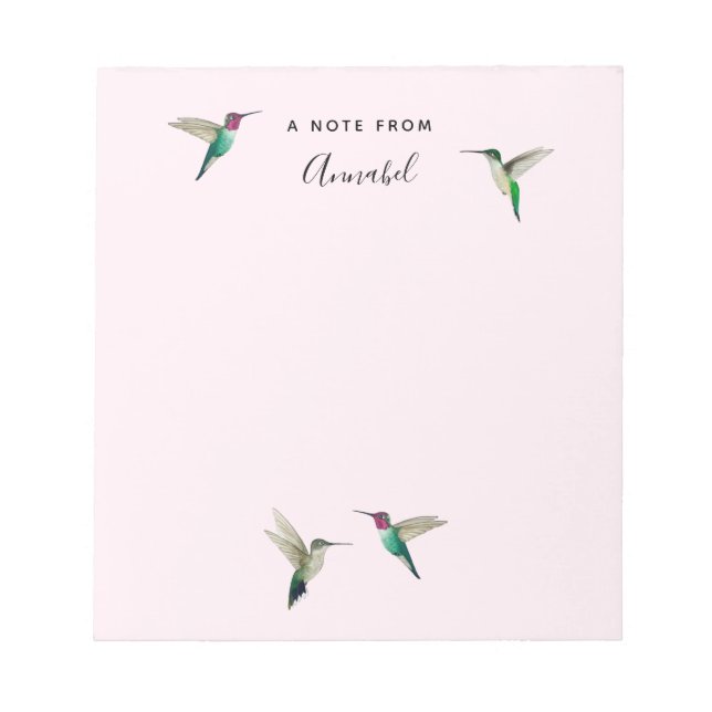 Bloco De Notas Hummingbird da Anna Personalizada (Frente)