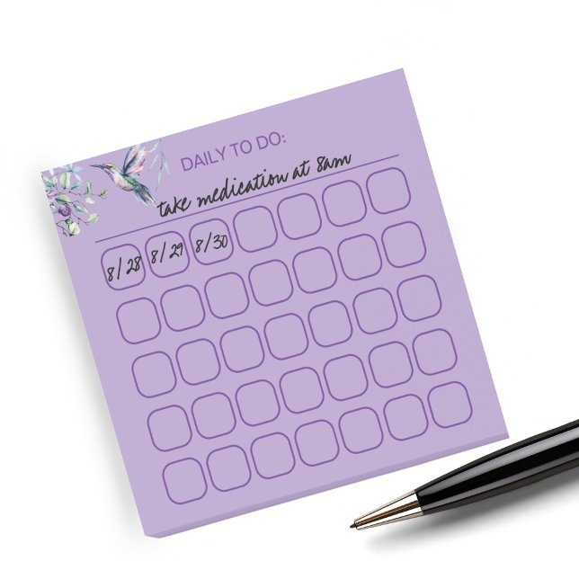 Bloco De Notas Hummingbird Diário a Fazer Rastreador (These pretty sticky notes are the perfect reminder to complete daily tasks. )