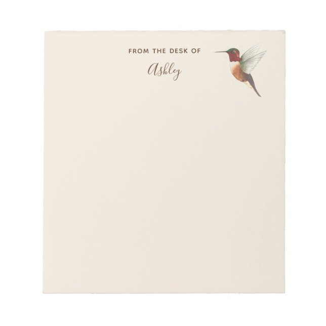 Bloco de notas Hummingbird do Allen personalizado (Frente)