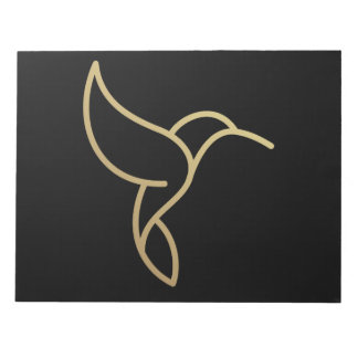 Bloco De Notas Hummingbird no estilo Monoline - Dourado a preto