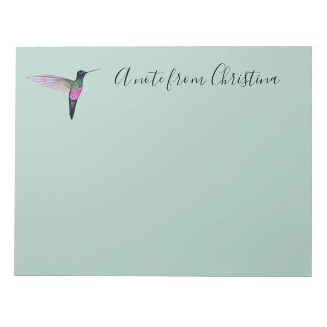 Bloco De Notas Hummingbird Personalizado (Frente)