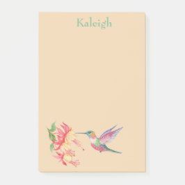 Bloco De Notas Hummingbird personalizado e flores Postam-no Nota