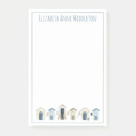 Bloco De Notas Huts de Praia Costeira de Aquarelas Personalizados