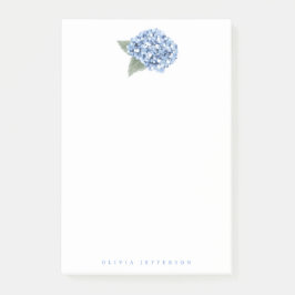 Bloco De Notas Hydrangea Bloom Azul Pintado Personalizado