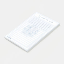 Bloco De Notas Hydrangea Blue 'My Mindful Moments Lists' de LeahG