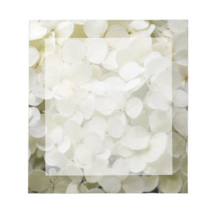 Bloco De Notas Hydrangea branco floral